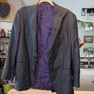 Ted Baker London Gray Blazer with Purple Interior
